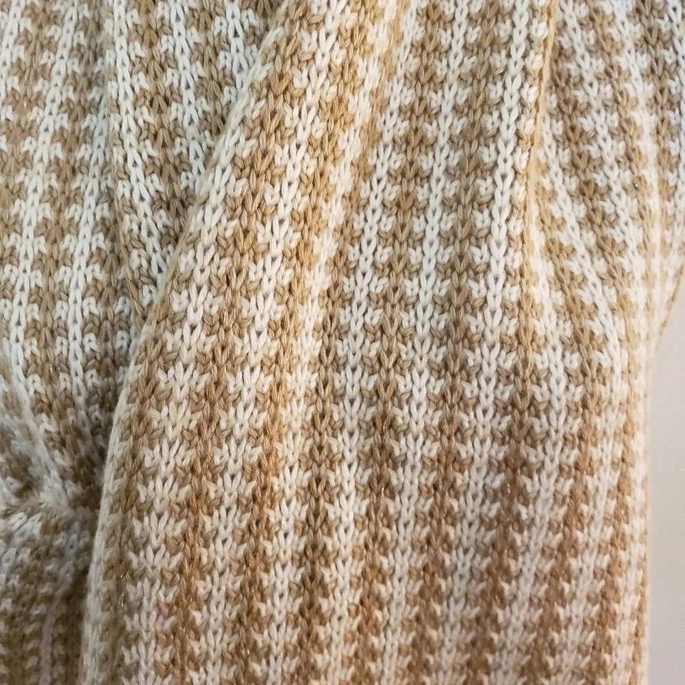 Coldwater Creek Gold & White Knit Scarf
